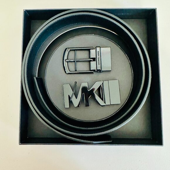 MICHAEL KORS MULTI-WAY MK SIGNATURE LOGO NAVY BLACK INTERCHANGEABLE BELT - Picture 1 of 6